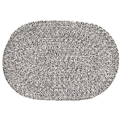 Super Area Rugs Farmhouse Braided Rug Cotton Kitchen Reversible Carpet, Black & White, 2' X 3' Oval - color: Black & White, size: 2' x 3' (Oval)