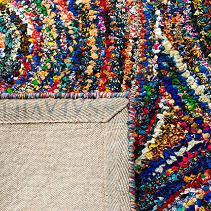 SAFAVIEH Nantucket Collection Accent Rug - 2'3" x 4', Multi, Handmade Boho Abstract Circles Cotton, Ideal for High Traffic Areas in Entryway, Living Room, Bedroom (NAN514A)