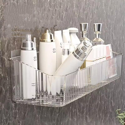 2 Pcs Wall Mounted Shower Caddy, Adhesive Bathroom Caddy Shelf Organizer Makeup Organizer Storage Bins for Bathroom Kitchen