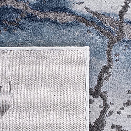SAFAVIEH Craft Collection Runner Rug - 2'3" x 6', Grey & Blue, Modern Abstract Design, Non-Shedding & Easy Care, Ideal for High Traffic Areas in Living Room, Bedroom (CFT877L) - color: Grey/Blue, size: 2'3" x 6' (Runner)