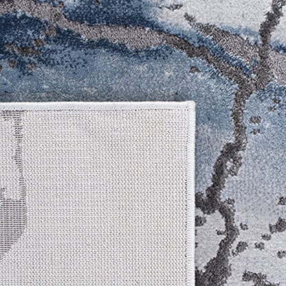 SAFAVIEH Craft Collection Runner Rug - 2'3" x 6', Grey & Blue, Modern Abstract Design, Non-Shedding & Easy Care, Ideal for High Traffic Areas in Living Room, Bedroom (CFT877L) - color: Grey/Blue, size: 2'3" x 6' (Runner)