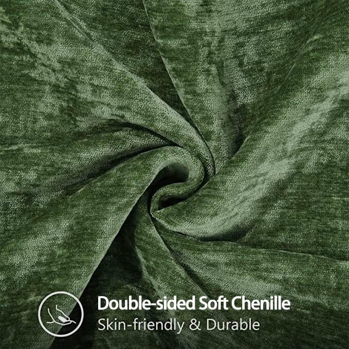 decorUhome Chenille Soft Throw Pillow Covers 20X20 Set of 2, Forest Green,Boucle Plaid Check Faux Fur Throw Pillow Covers 20x20 Inch Set of 2, Autumnal