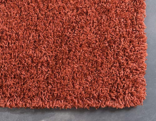 Unique Loom Solid Shag Collection Area Rug (2' x 3' 1" Rectangle, Terracotta) - color: Terracotta, size: 2' x 3'1" (Rectangular)