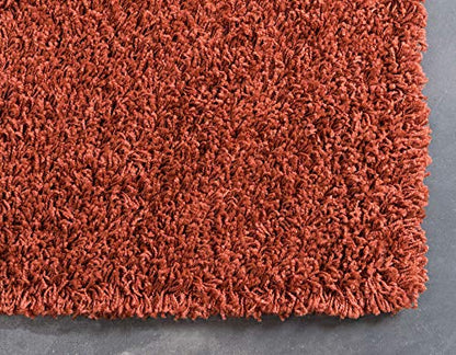 Unique Loom Solid Shag Collection Area Rug (2' x 3' 1" Rectangle, Terracotta) - color: Terracotta, size: 2' x 3'1" (Rectangular)