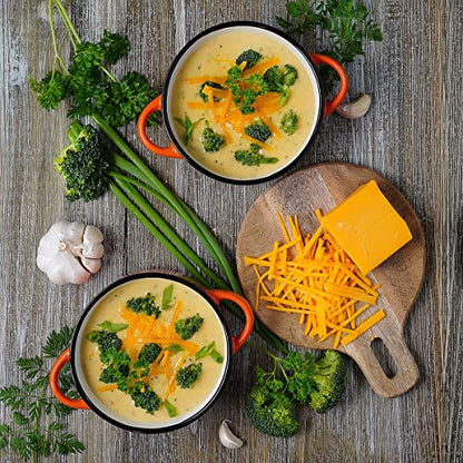 ECODECO Ceramic Soup Bowls with Handles – Set of 2 (16 oz) – Orange | Oven & Microwave Safe – Gift Boxed – Ideal for French Onion Soup, Baked Meals & Housewarming Gifts - color: Orange