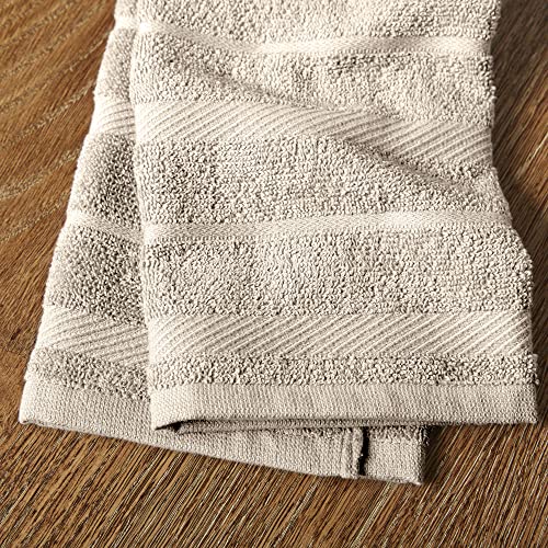 KitchenAid Albany Kitchen Towel 4-Pack Set, Milkshake Tan/White, 16"x26" - color: Milkshake Tan, size: 16"x26"
