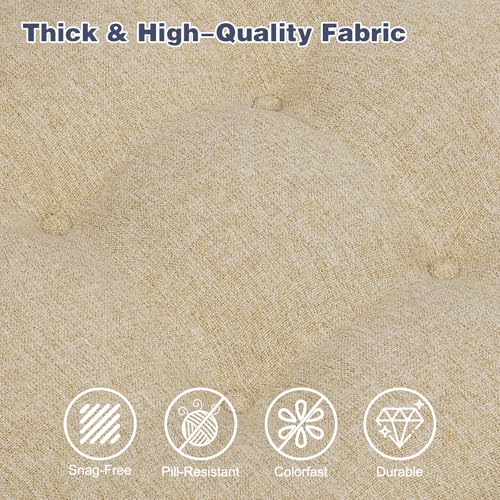 baibu Patented Dining Chair Cushions, 6 Pack, 16.5 x 16.5 x 3.5 in, Beige | Dual-layer memory foam cushions with silicone non-slip bases, secure ties and removable machine-washable covers. - color: Beige, size: 6 Count (Pack of 1)