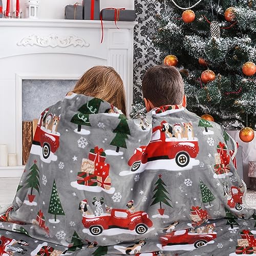 Catalonia Christmas Sherpa Throw Blanket, Xmas Theme Throws, Plush Fleece Couch Blanket |Super Soft, Comfy, Cozy, Fluffy, Warm | 50x60 inch,Truck - color: Truck, size: 50"x60"