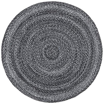 SAFAVIEH Cape Cod Collection Area Rug - 3' Round, Charcoal, Handmade Braided, Ideal for High Traffic Areas in Living Room, Bedroom (CAP224H) - color: Charcoal, size: 3' (Round)
