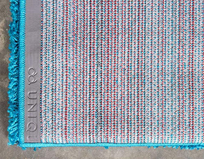 Unique Loom Solid Shag Collection Area Rug (2' x 3' 1" Rectangle, Turquoise) - color: Turquoise, size: 2' x 3'1" (Rectangular)