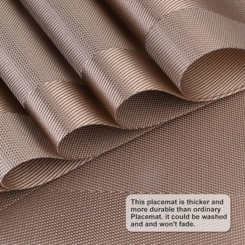 DACHUI Placemats Set of 8, Washable & Durable Stylish Woven Place Mats - color: Champagne, size: 8PCS