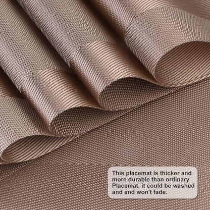 DACHUI Placemats Set of 8, Washable & Durable Stylish Woven Place Mats - color: Champagne, size: 8PCS