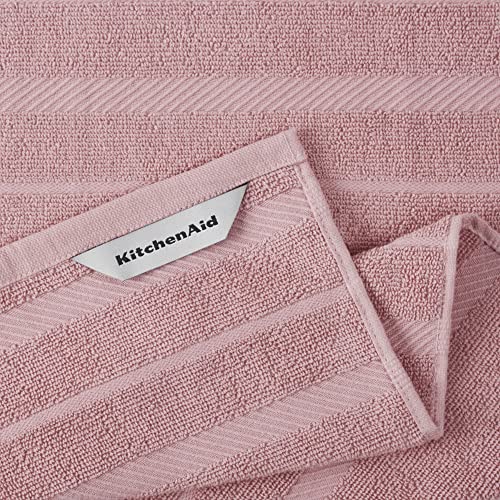 KitchenAid Albany Kitchen Towel 4-Pack Set, Dried Rose/White, 16"x26", (Pack of 2) - color: Dried Rose, size: 16"x26" (Pack of 2)