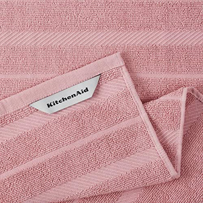 KitchenAid Albany Kitchen Towel 4-Pack Set, Dried Rose/White, 16"x26", (Pack of 2) - color: Dried Rose, size: 16"x26" (Pack of 2)