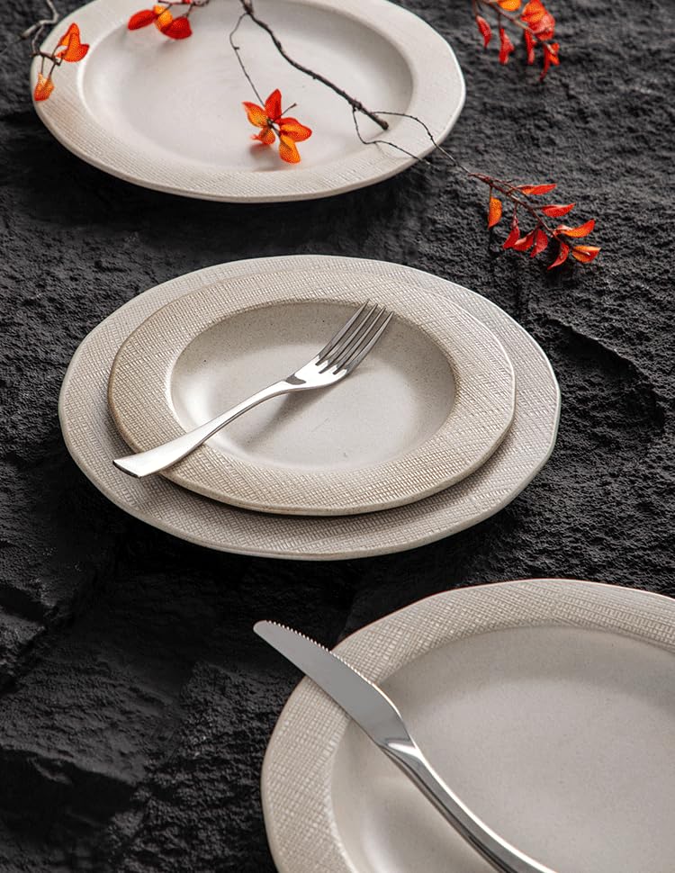 Dinnerware sets plates and bowls sets modern plates,Ceramic Dinnerware Sets,12 Pieces Porcelain Lightweight Plates,Scratch Resistant Dish Set (style - 5, 4 - Set (12pcs)) - color: style - 5