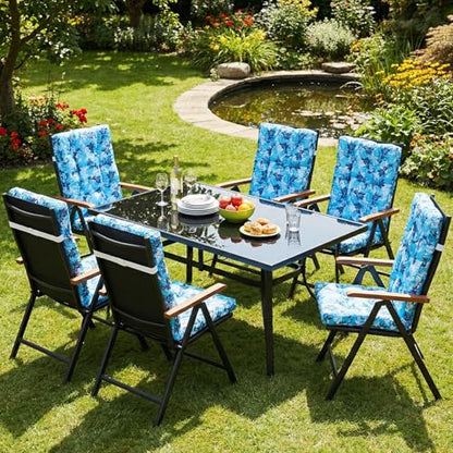 Hoteam 4 Set Outdoor Patio Chair Cushions 20 x 42 in Deep Seat Waterproof Patio Cushions Set for Furniture Replacement Removable Seat and Back (Paisley) - style: Paisley