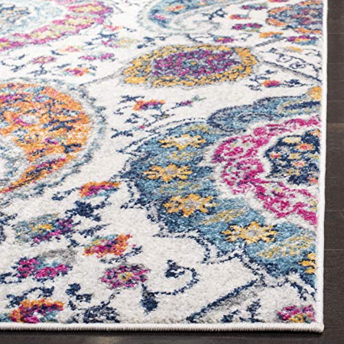 SAFAVIEH Madison Collection Accent Rug - 2'3" x 4', Cream & Multi, Boho Chic Glam Paisley Design, Non-Shedding & Easy Care, Ideal for High Traffic Areas in Entryway, Living Room, Bedroom (MAD600B) - size: 2'3" x 4' (Rectangular)