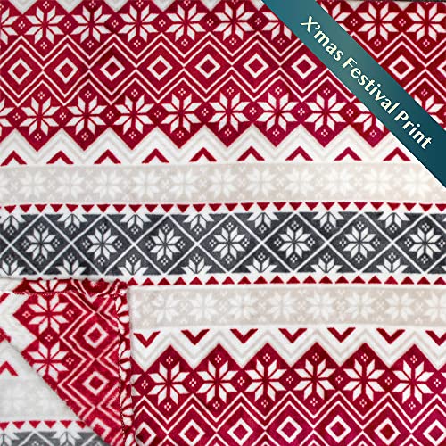 PAVILIA Christmas Throw Blanket | Holiday Christmas Red Fleece Blanket | Soft, Plush, Warm Winter Cabin Throw, 50x60 (Red Snowflakes) - color: Holiday - Snowflakes, size: 50 X 60 Inches - Throw