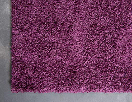 Unique Loom Solid Shag Collection Area Rug (2' x 3' 1" Rectangle, Eggplant Purple) - color: Eggplant Purple, size: 2' x 3'1" (Rectangular)