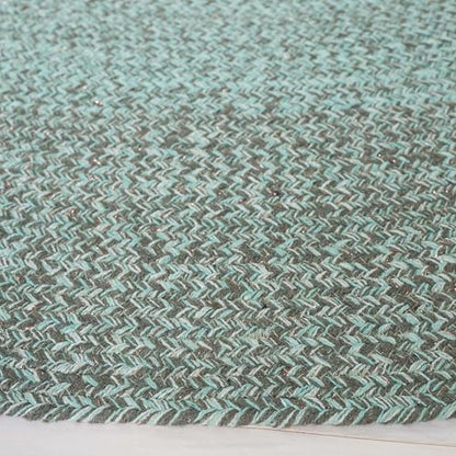 SAFAVIEH Cape Cod Collection Area Rug - 5' Round, Green, Handmade Braided Cotton, Ideal for High Traffic Areas in Living Room, Bedroom (CAP242Y) - color: Green, size: 5' (Round)