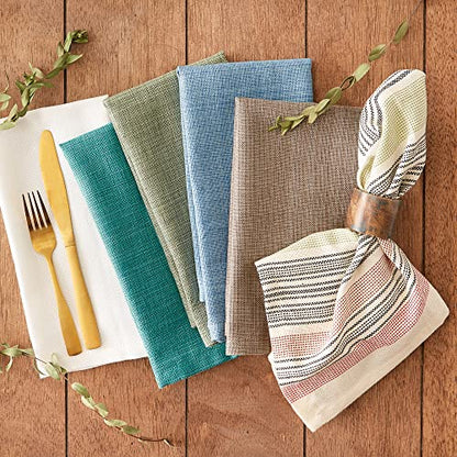 DII Variegated Tabletop Collection, Napkin Set, 20x20, Teal, 6 Piece - color: Teal, size: 20" x 20" (Set of 6)