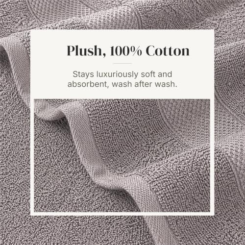 Modern Threads 6 Piece Cotton Bath Towel Set – Ultra Soft 600 GSM Towels – Bathroom Set with Hand Towels and Washcloths – Waffle (Classic Taupe) - color: Classic Taupe, size: Standard, style: Waffle