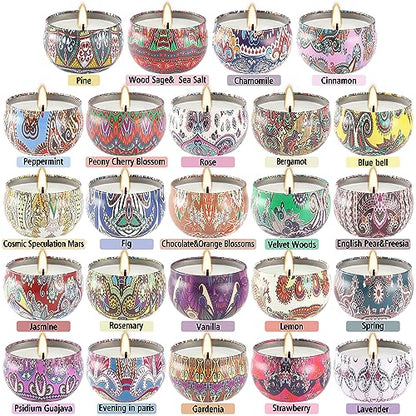 Scented Candles Gift Set, 2.5 oz Soy Wax Aromatherapy Candle for Home, Romantic Candles Gift for Mother Day Christmas Valentines Birthday (24 Pack) - color: 24Pack-Brown