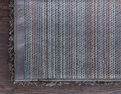 Unique Loom Solid Shag Collection Area Rug (2' x 3' 1" Rectangle, Graphite Gray) - color: Graphite Gray, size: 2' x 3'1" (Rectangular)
