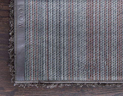 Unique Loom Solid Shag Collection Area Rug (2' x 3' 1" Rectangle, Graphite Gray) - color: Graphite Gray, size: 2' x 3'1" (Rectangular)