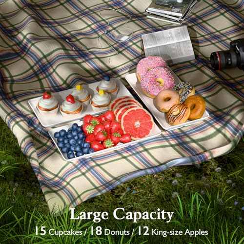 Bumusty 3-Tier Melamine Serving Tray Set, 11.5 x 5.6 in, Black Stand | Melamine Reusable Platters with Metal Display Stand for Cupcakes, Desserts, Fruit, Cookies, Parties, Birthdays and Holidays - color: Black, size: 11.8" x 5.7"