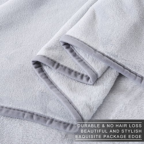 Polar Fleece Blankets Twin Size for The Bed Extra Soft Brush Fabric Super Warm Sofa Blanket 66" x 90"(Light Gray Twin) - color: Gray, size: Twin (90-Inch-by-66-Inch)