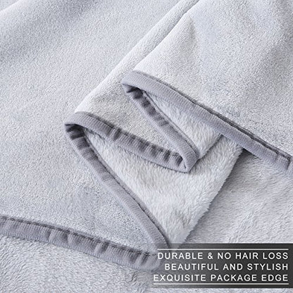 Polar Fleece Blankets Twin Size for The Bed Extra Soft Brush Fabric Super Warm Sofa Blanket 66" x 90"(Light Gray Twin) - color: Gray, size: Twin (90-Inch-by-66-Inch)