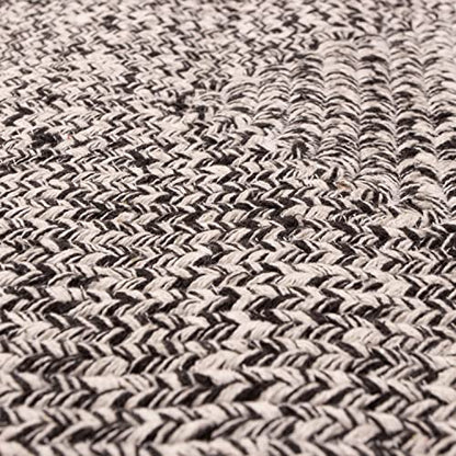 Super Area Rugs Farmhouse Braided Rug Cotton Kitchen Reversible Carpet, Black & White, 2' X 3' Rectangle - color: Black & White, size: 2' x 3' (Rectangular)