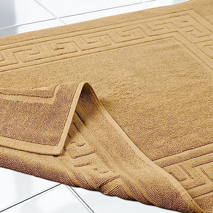 Superior Hotel & Spa Quality Bath Mat Set of 2, Made of Long-Staple Combed Cotton, Durable and Washable Bathroom Mat 2-Pack - Toast, 22" x 35" each - color: Toast, size: 22" x 35" (Set of 2)
