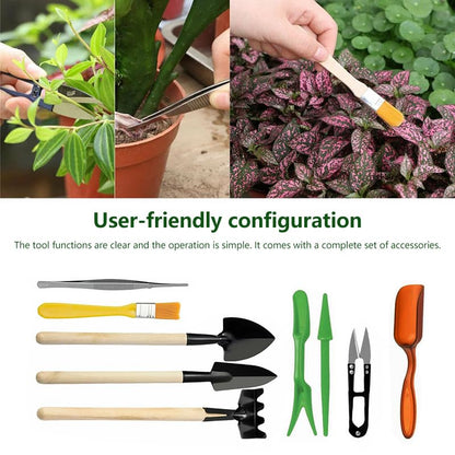 Garden Tools Set 9 Piece, Mini Succulent Tools Set Garden Flower Plants Transplanting Supplies for Indoor Outdoor