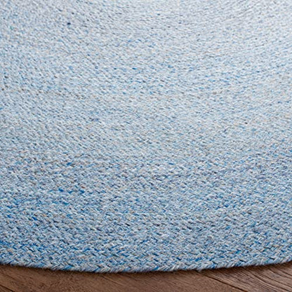 SAFAVIEH Cape Cod Collection Area Rug - 3' Round, Blue, Handmade Braided, Ideal for High Traffic Areas in Living Room, Bedroom (CAP224M) - color: Blue, size: 3' (Round)