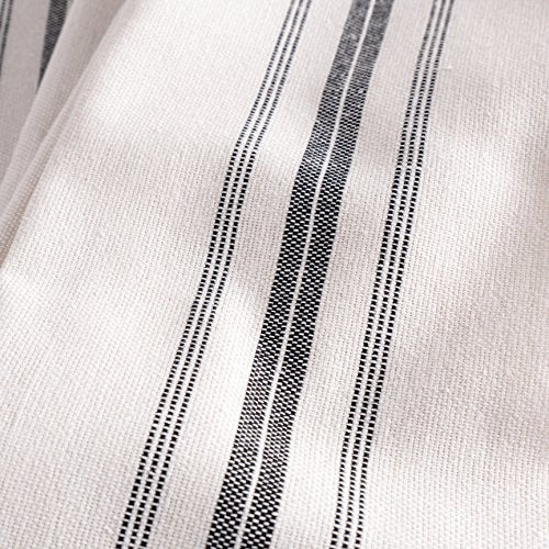 KAF Home Classic Farmhouse Stripe Kitchen Towels, Pure Cotton Dish Towels, Towel Dish Cloths for Cooking, Cleaning, and Dining, Set of 12, Charcoal - color: Charcoal