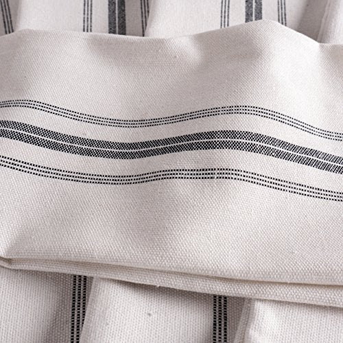 KAF Home Classic Farmhouse Stripe Kitchen Towels, Pure Cotton Dish Towels, Towel Dish Cloths for Cooking, Cleaning, and Dining, Set of 12, Charcoal - color: Charcoal