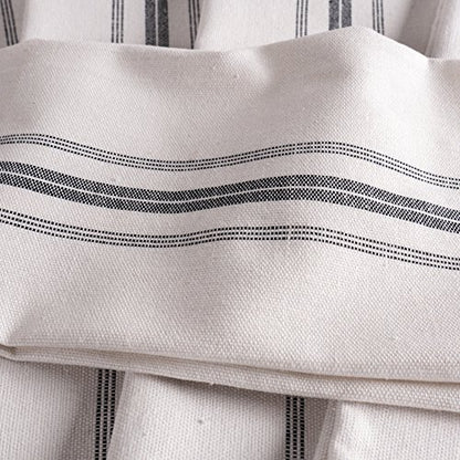 KAF Home Classic Farmhouse Stripe Kitchen Towels, Pure Cotton Dish Towels, Towel Dish Cloths for Cooking, Cleaning, and Dining, Set of 12, Charcoal - color: Charcoal