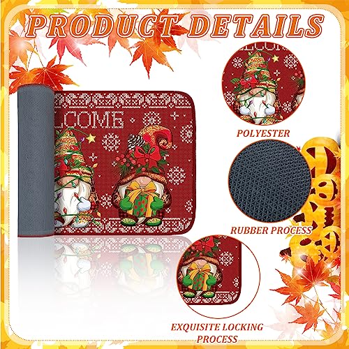 Zhanmai 3 Pcs Gnome Welcome Door Mat, Fall Halloween Christmas | 27.6 X 17.7 Inch Nonslip Rubber Backing, Rugs for Front Door Entryway Porch, Thanksgiving Harvest Home Decor with Gnomes
