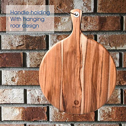 BILL.F Acacia Wood Pizza Peel,10" Cutting Board, Cheese Paddle Board, Bread and Crackers Platter for Serving and Minor Food Prepare with Handle - 14x 10 x 0.5 Inch - style: 10 inch