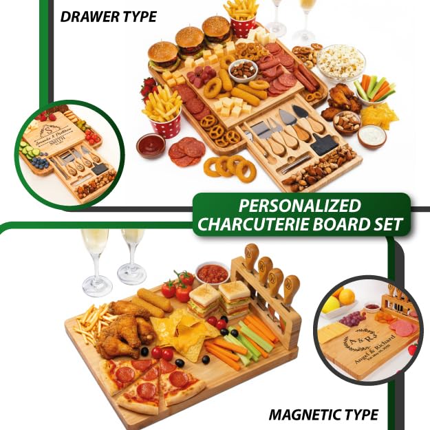 Personalized Charcuterie Board, Wedding Gifts for Couples 2026, Custom Cheese Boards Bridal Shower Gifts, Housewarming Gifts for Christmas, Anniversary, Engagement, New Home, Bride, Parent, Women