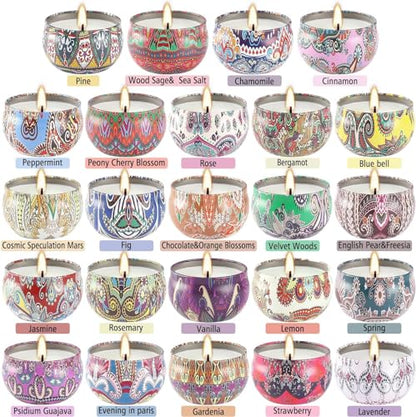 WPONSZU Scented Candles Gift Set, 2.5 oz Soy Wax Aromatherapy Candle for Home, Romantic Candles Gift for Mother Day Christmas Valentines Birthday (24 Pack) - color: Multi-Color3