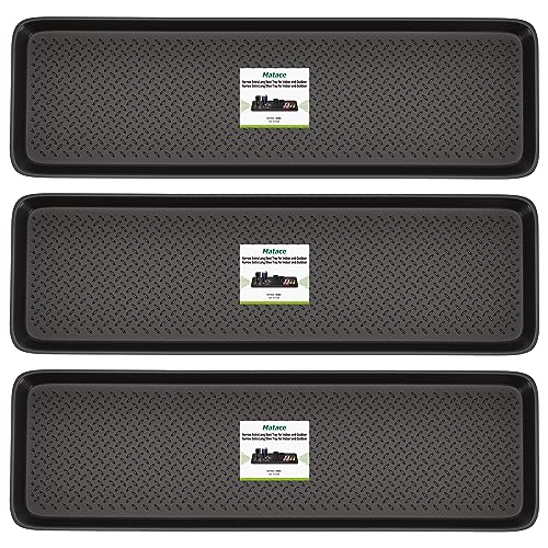 3 Pack Rubber Extra Large Shoe Tray for Entryway,Long Boot Tray,Slim Boot Mat for Indoor and Outdoor Use,16x55 in, Rectangular (Pack of 3) - size: 55"L x 16"W x 1.2"Th (Pack of 3)