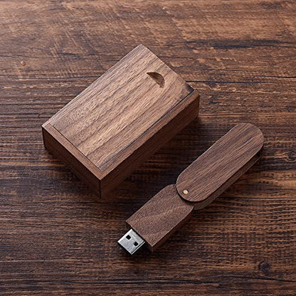 JBOS Wood Gift Box with Sliding Top, Discrete Sliding-Lid Wooden Boxes USB Box for Friends/Business Partners/Photographers/Clients (Walnut Wood, 3.15x2x0.98inch) - color: Walnut(S), size: Classic