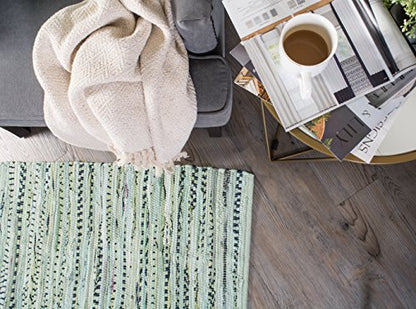 DII Chindi Home Collection Handwoven Multicolor Area Rag Rug, 20x31.5, Mint Green - color: Mint Green, size: 1'8" x 2'8" (Rectangular)