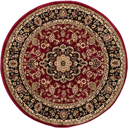 Well Woven Barclay Medallion Kashan Red Traditional Area Rug 7'10'' Round - color: Red, size: 7'10" (Round)