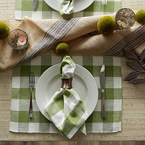 DII Buffalo Check Collection, Classic Farmhouse Cloth Napkin Set, 20x20, Antique Green, 6 Piece - color: Antique Green, size: 20" x 20" (Set of 6)