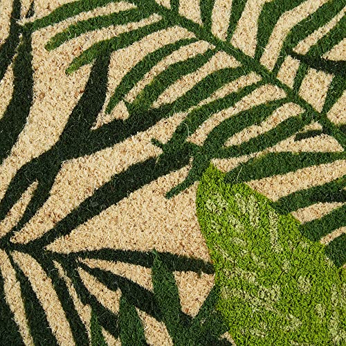 DII Floral Design Collection Natural Coir Doormat, 17x29, Tropical Fronds
