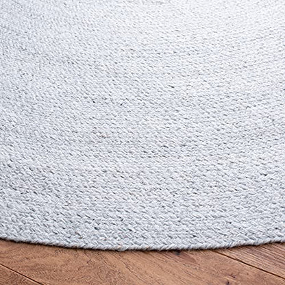 SAFAVIEH Cape Cod Collection Area Rug - 3' Round, Grey, Handmade Braided, Ideal for High Traffic Areas in Living Room, Bedroom (CAP224F) - color: Grey, size: 3' (Round)